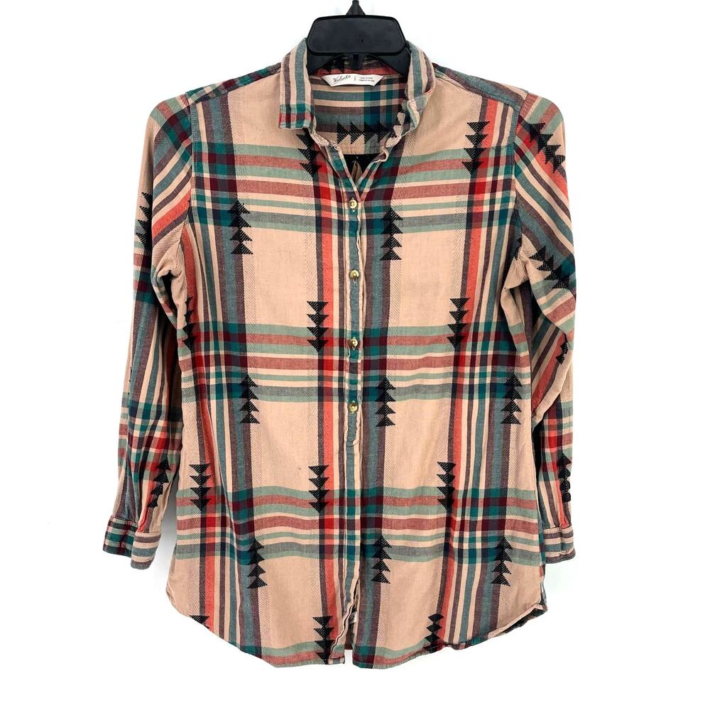 Woolrich Southwestern Plaid Button Front Shirt Womens Size Small